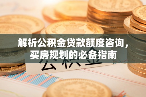 北戴河解析公积金贷款额度咨询，买房规划的必备指南