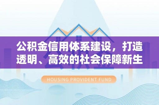 北戴河公积金信用体系建设，打造透明、高效的社会保障新生态