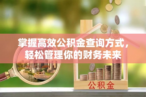北戴河掌握高效公积金查询方式，轻松管理你的财务未来